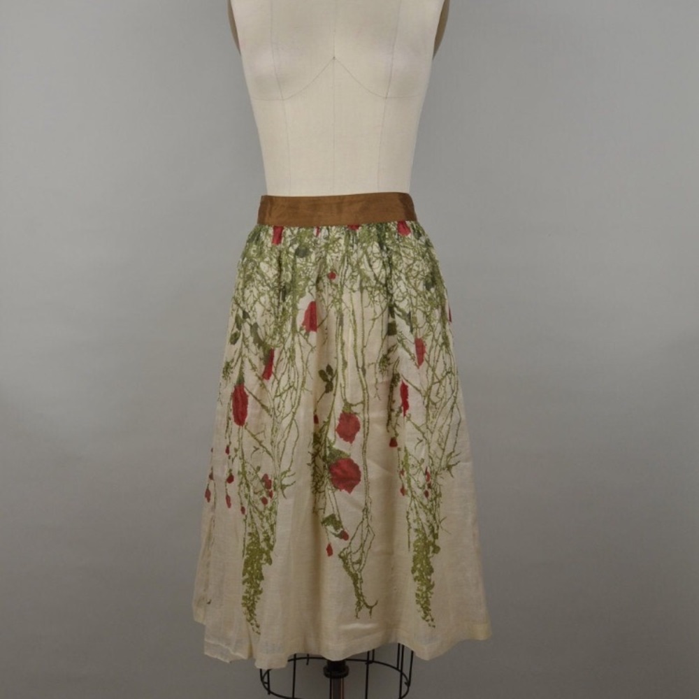 Silk Floral Skirt